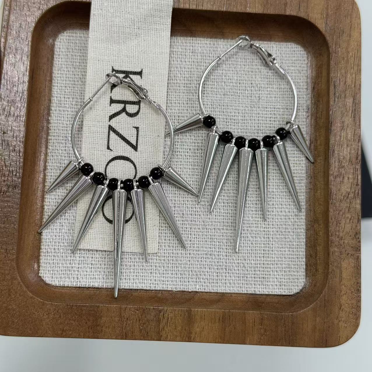 Thorny spiky conical geometric earrings