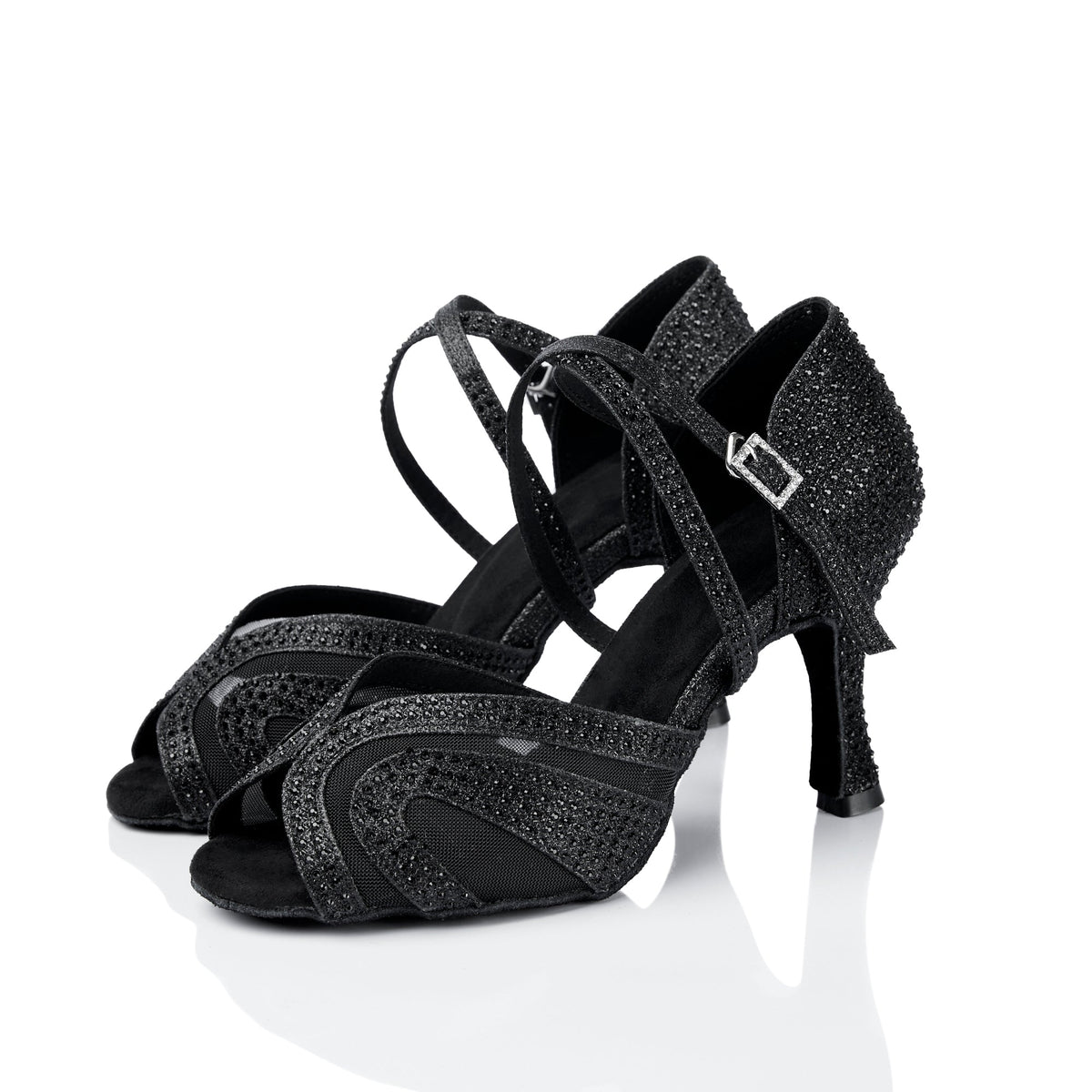Women's Sparkling Glitter Customized Hee Latin Shoes Salsa Shoes Ballroom Dance Shoes