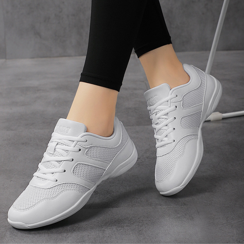 Women's White JazShoes Lace-up Dance Sneakers