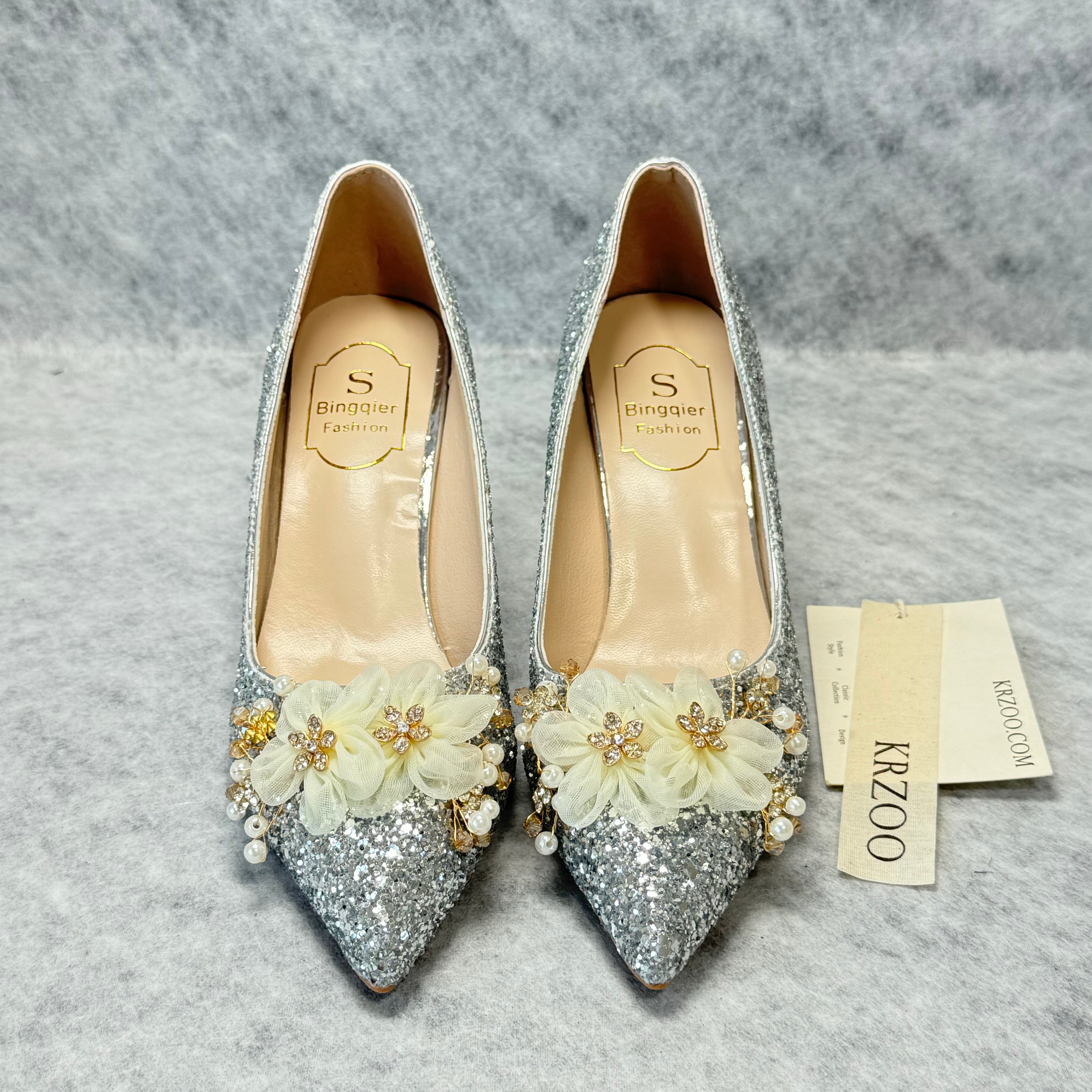 Crystal stiletto heels
