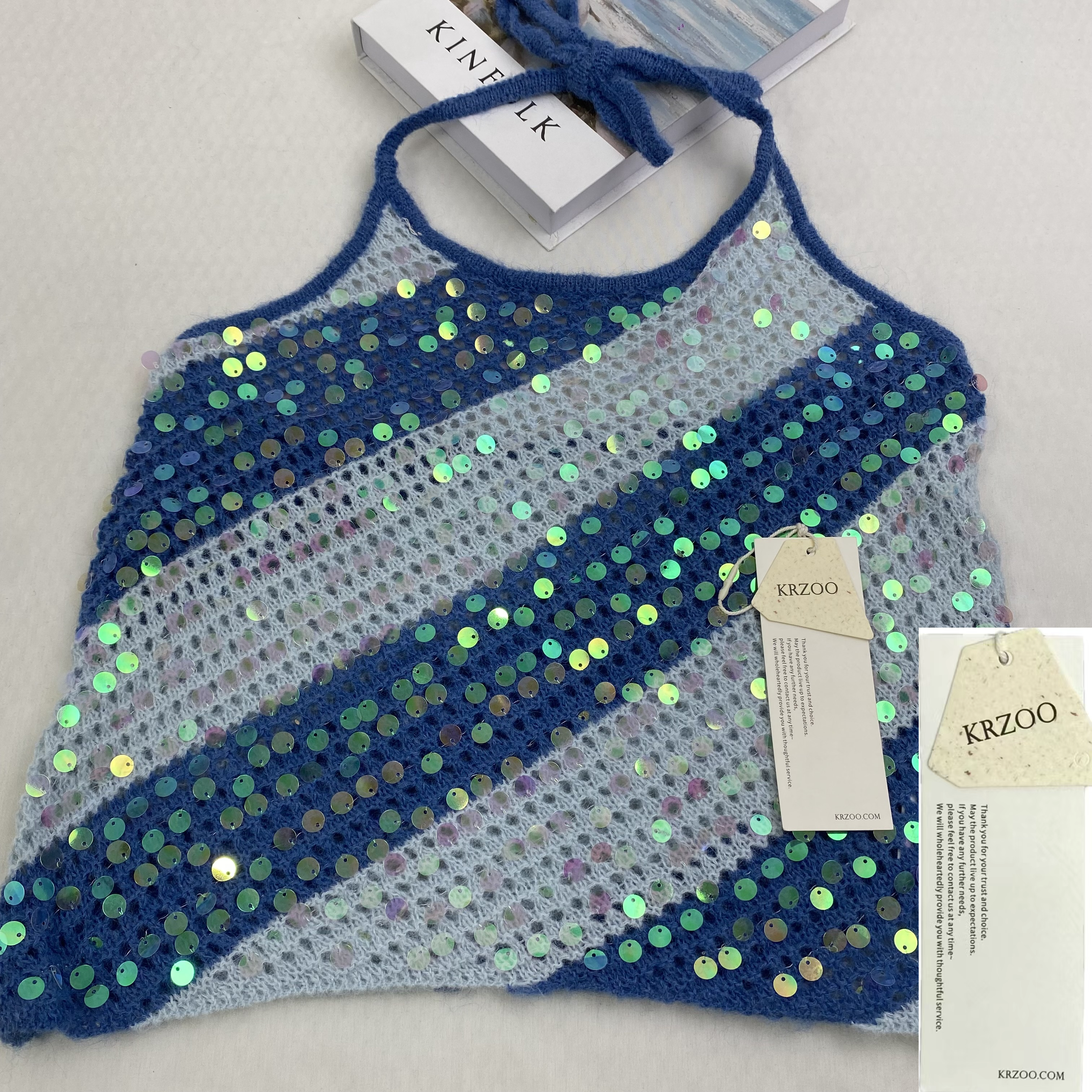 Contrasting color sequin camisole