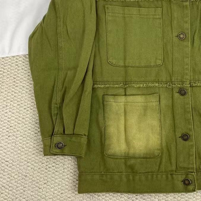 Embroidered Brushed Denim Jacket