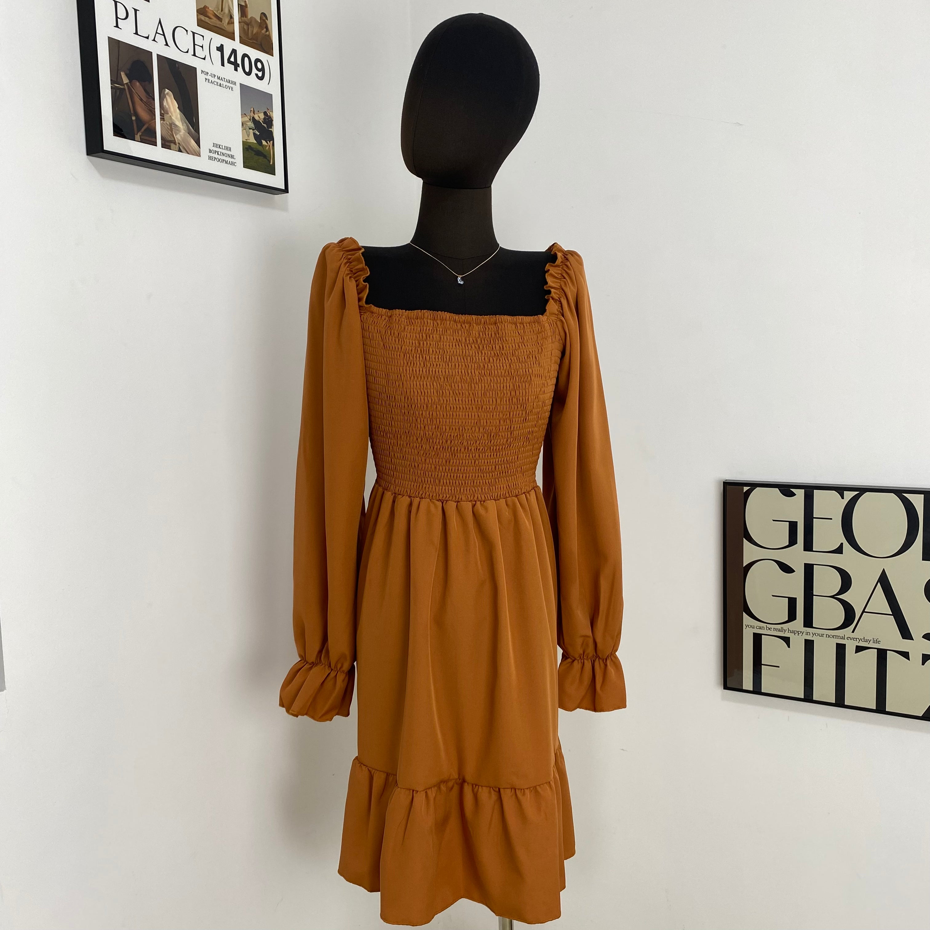 Parallel Crepe Bodice Dress