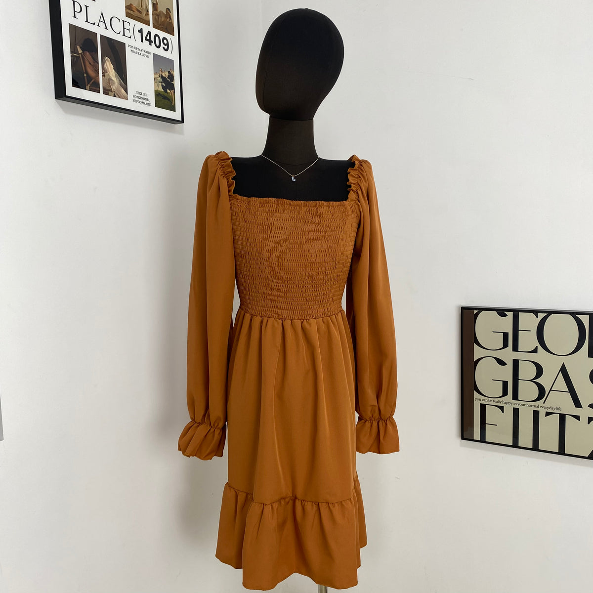 Parallel Crepe Bodice Dress