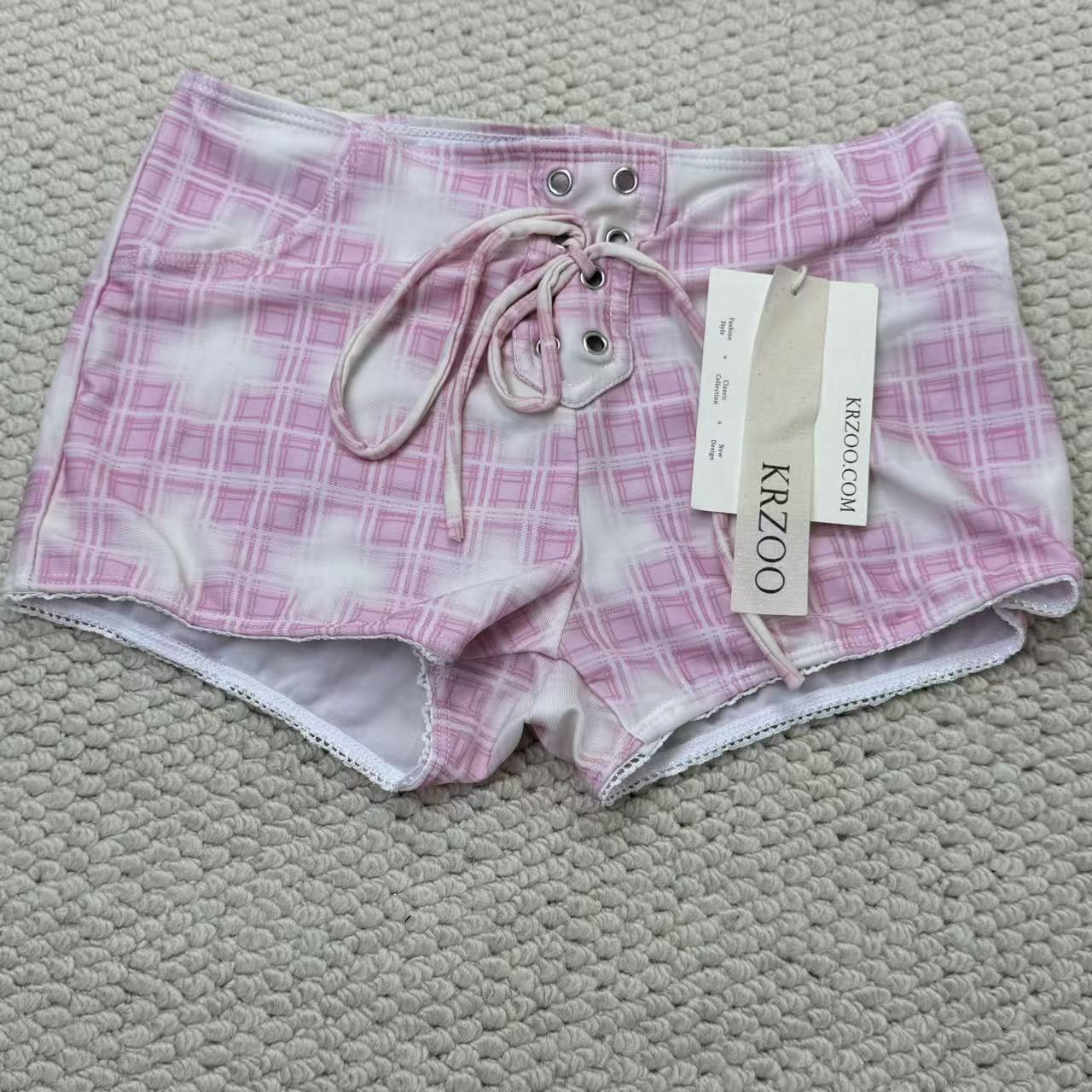 Striped two-piece bikini swimsuit