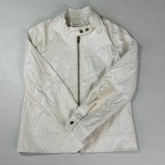 Standing collar PU leather motorcycle jacket