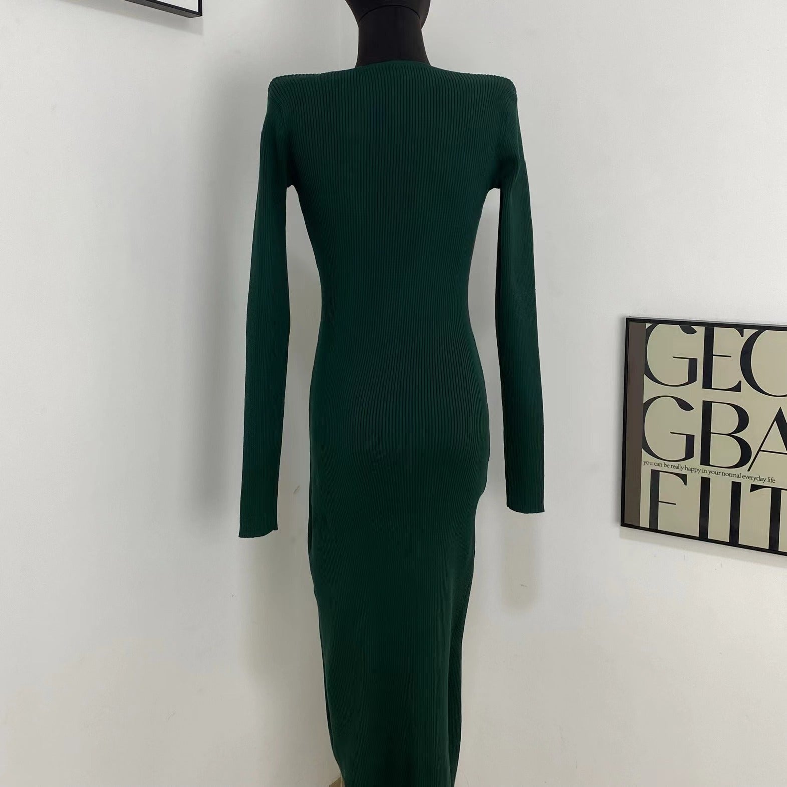 Elegant Single-Breasted Knit Dress