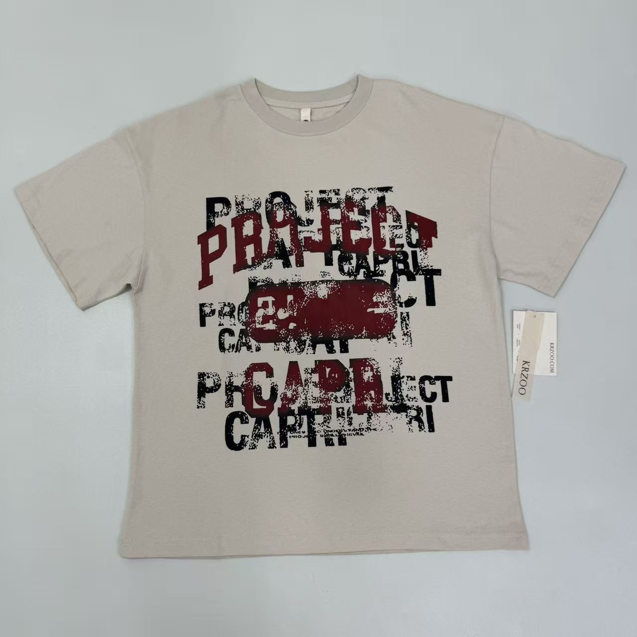 Doodle-style letter print short sleeve shirt