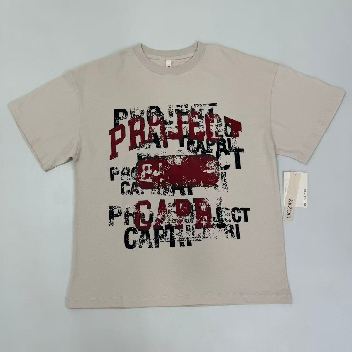 Doodle-style letter print short sleeve shirt