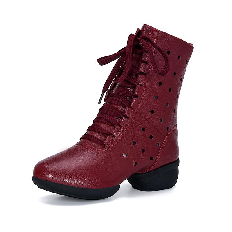 Women's Leatherette 4cm Heels JazWith Lace-up Dance Shoes/Dance Boots