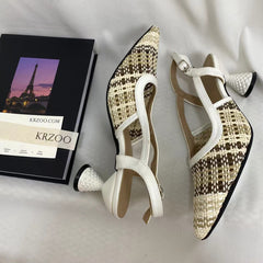 Woven Color-Block Sandals