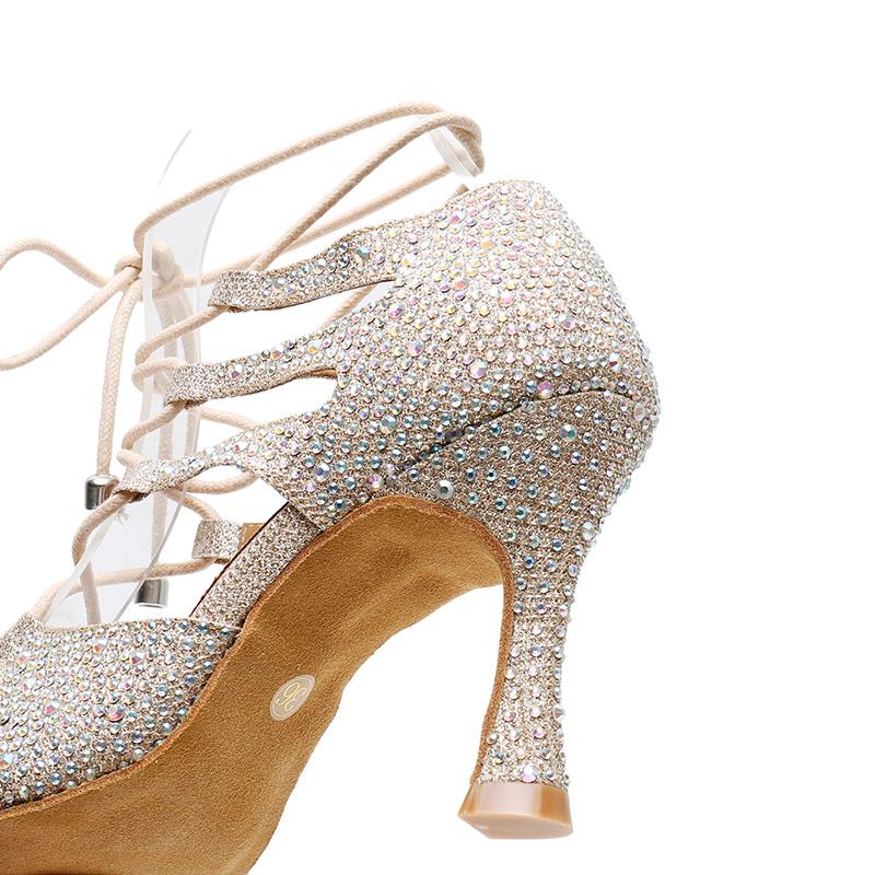 Women's Rhinestone Customized Heels Dance Boots Salsa Dance Shoes