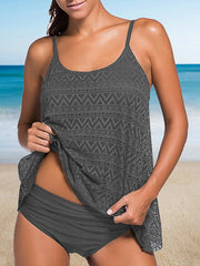 Vacation Solid Color Lace Tarkini