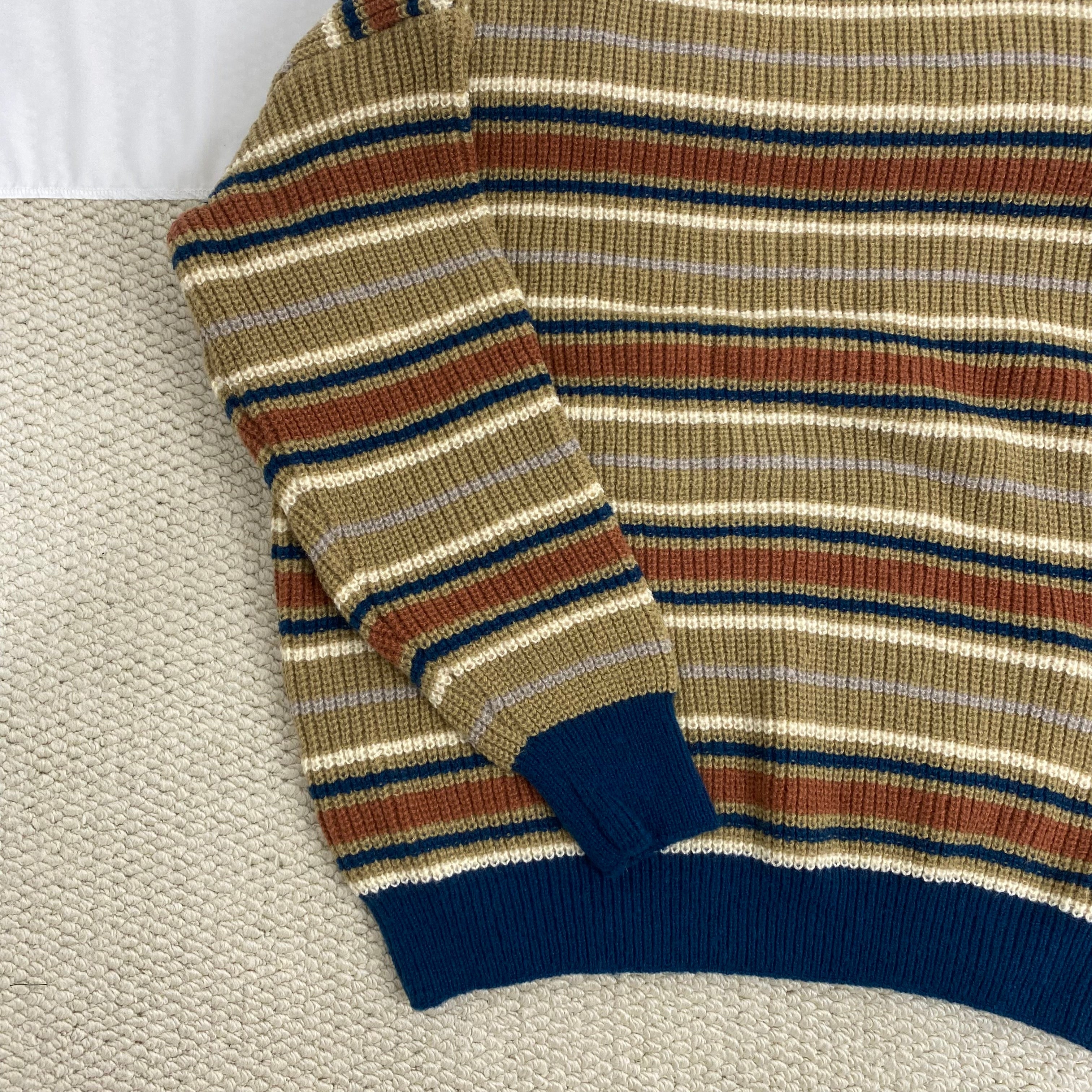 Retro Contrast Striped Sweater