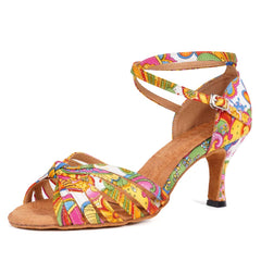 Women's Satin Customized Heel DanceShoes Ballroom Dance Shoes