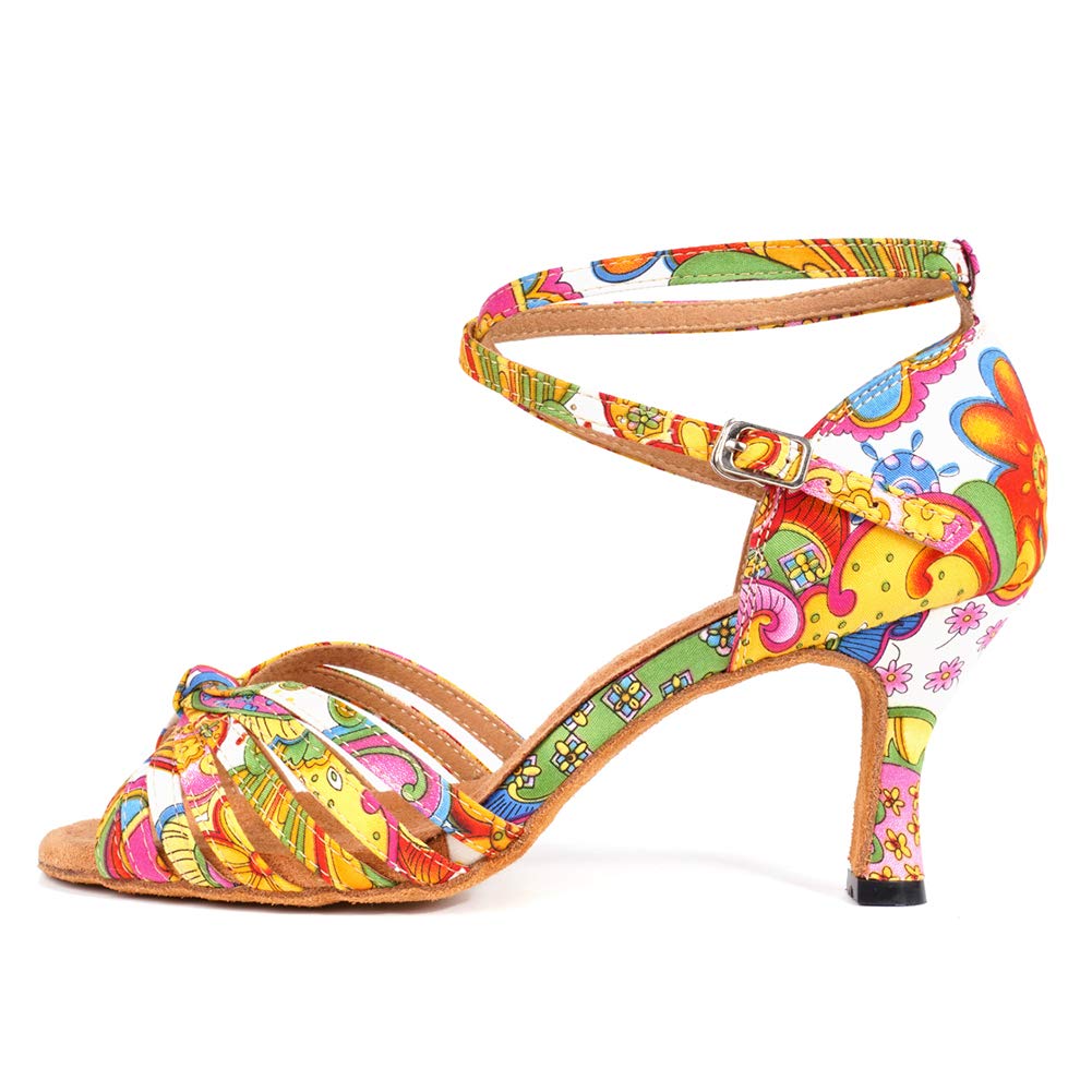 Women's Satin Customized Heel DanceShoes Ballroom Dance Shoes