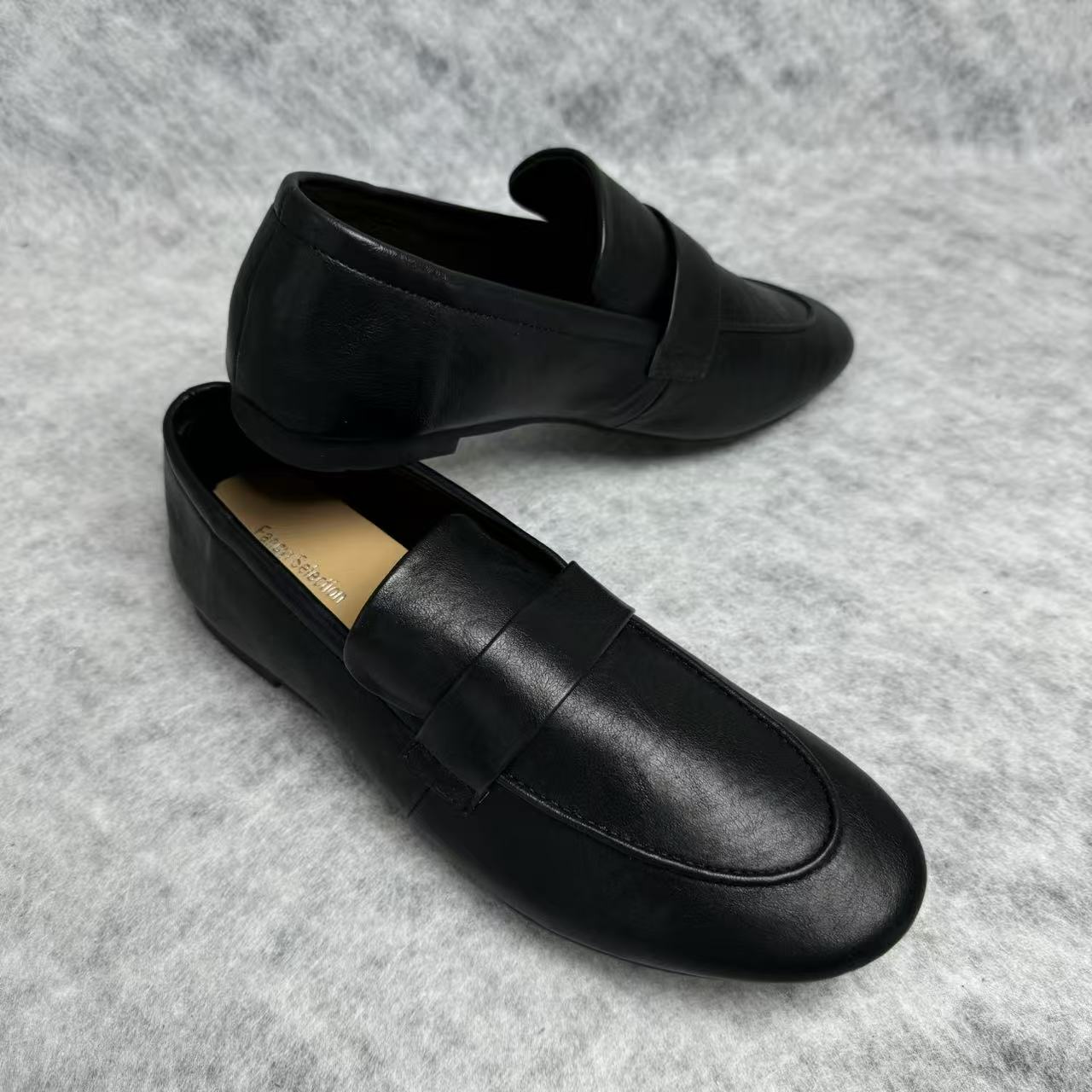 One step in a leather-soled small shoe