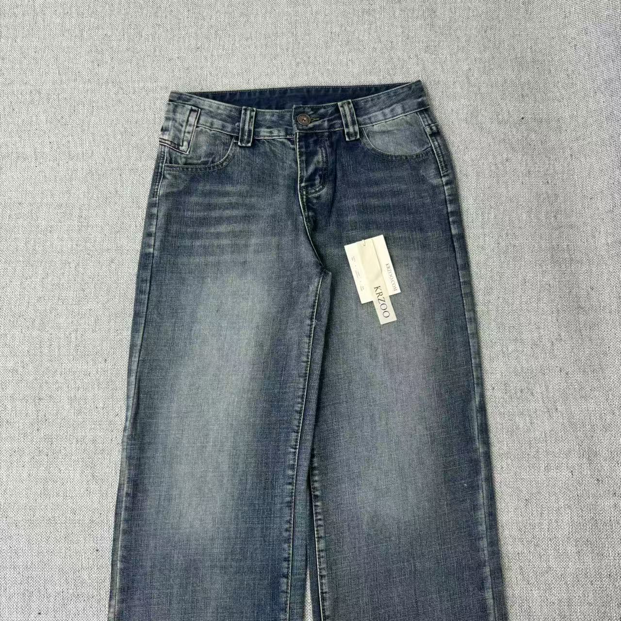 Straight and slightly wide-leg jeans