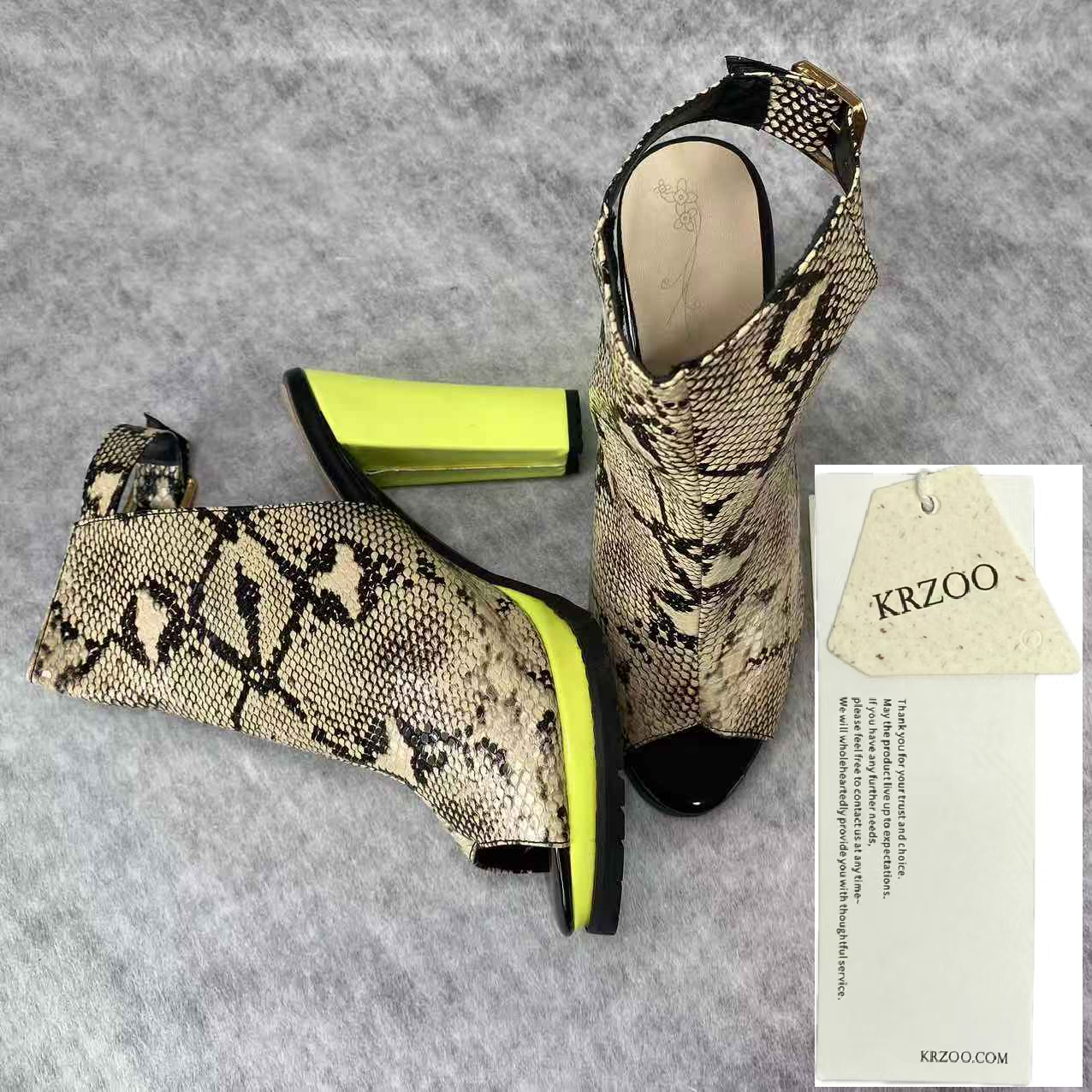 Leopard print waterproof platform high heel