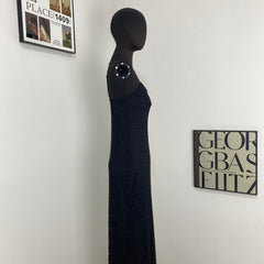 Black V-neck Lace Dress