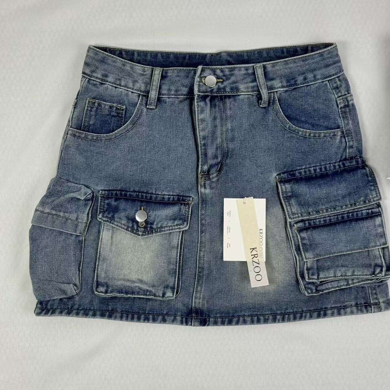 Stretch-fit work pants with pockets short skirt