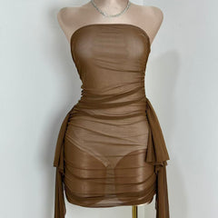 Sleeveless Strapless Flowy Dress
