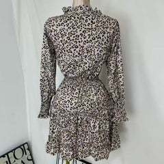 Leopard-Print Puff-Sleeve Dress