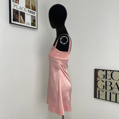 Satin Open-Back Slip Dress