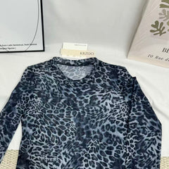 Mesh Leopard Print T-Shirt