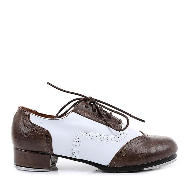 Unisex Real Leather 3cm Heel Tap Dance Shoes
