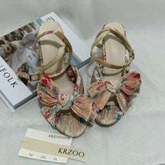 Vintage-Style Silk Shoes With Bows