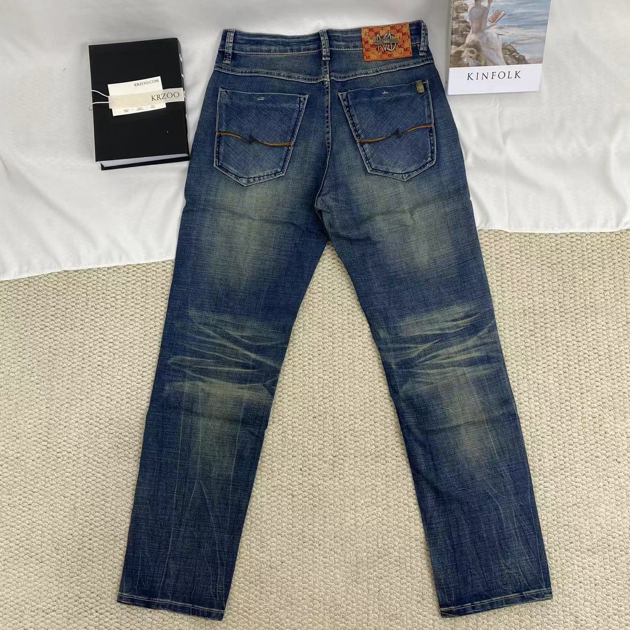 Vintage-Style Distressed Jeans