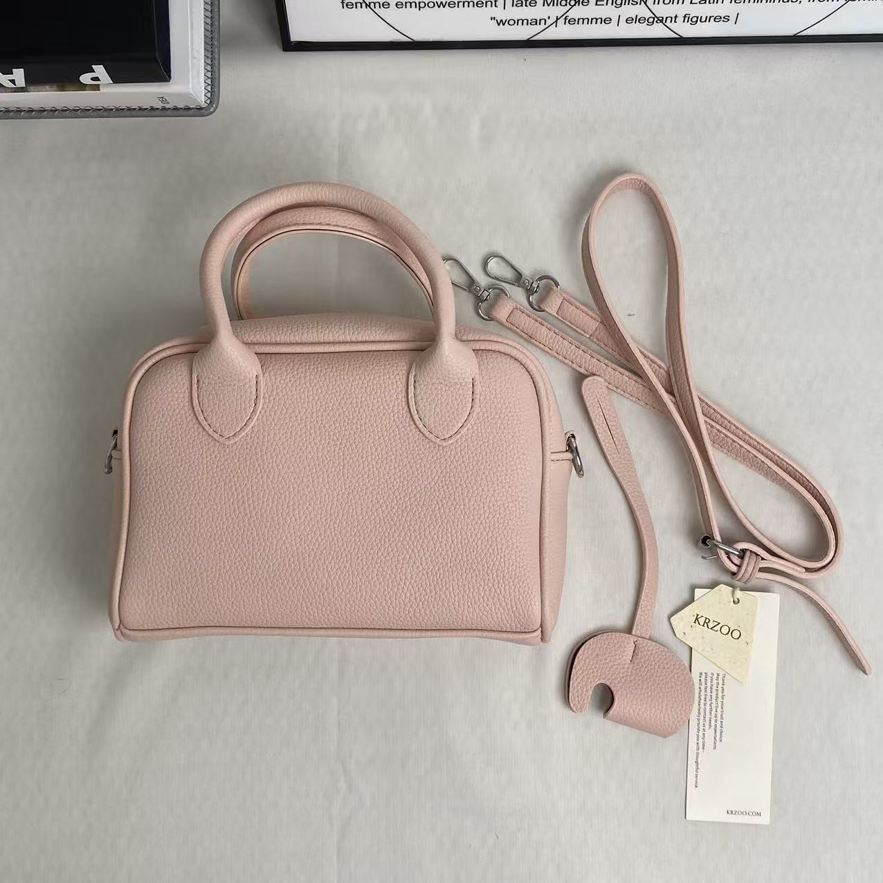 Litchi-patterned shell crossbody bag