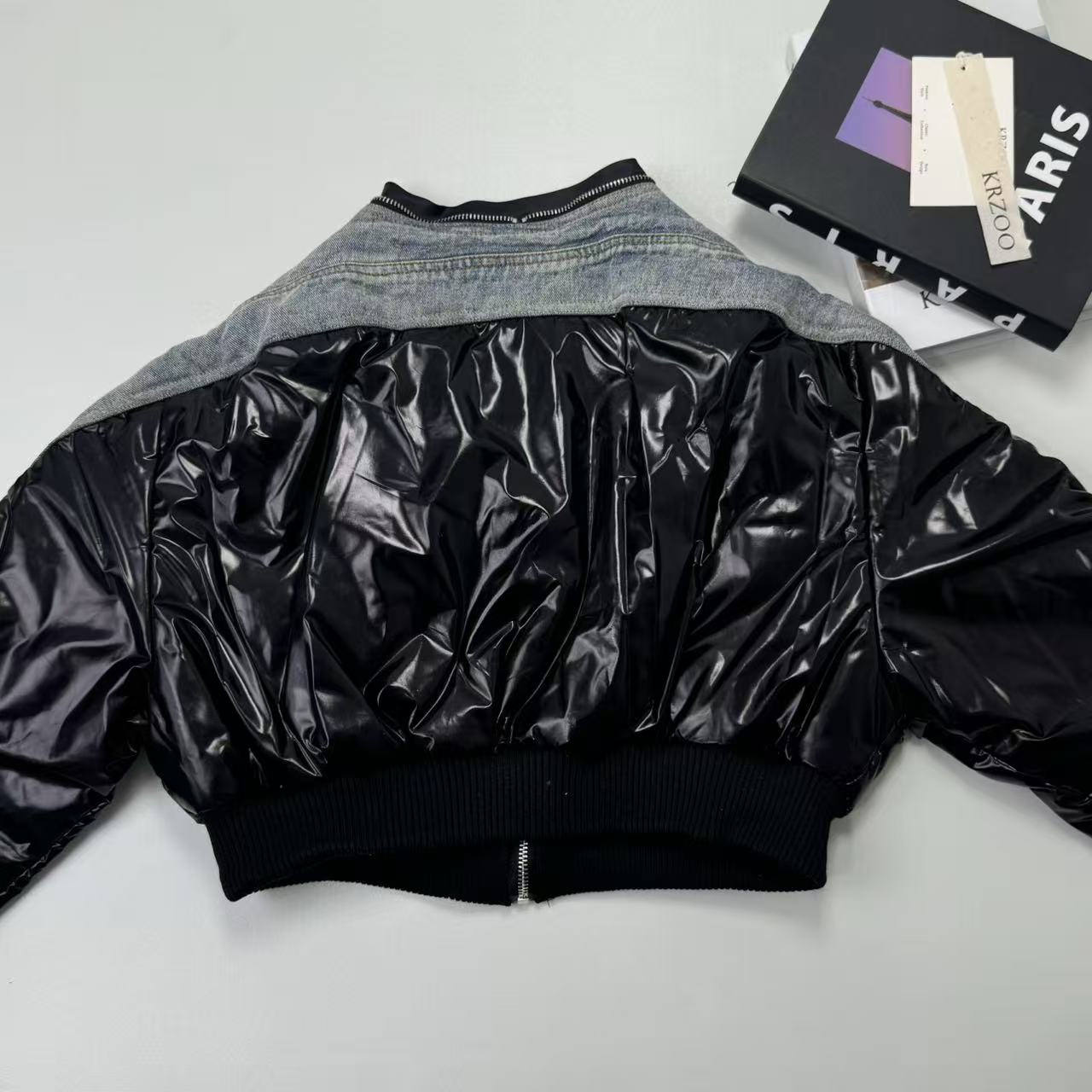 Jeans quilted down puffer jacket