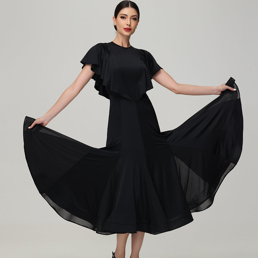 Customisable-Women's Round Neck WaltModern Ballroom Dance Dress Competition Dresses
