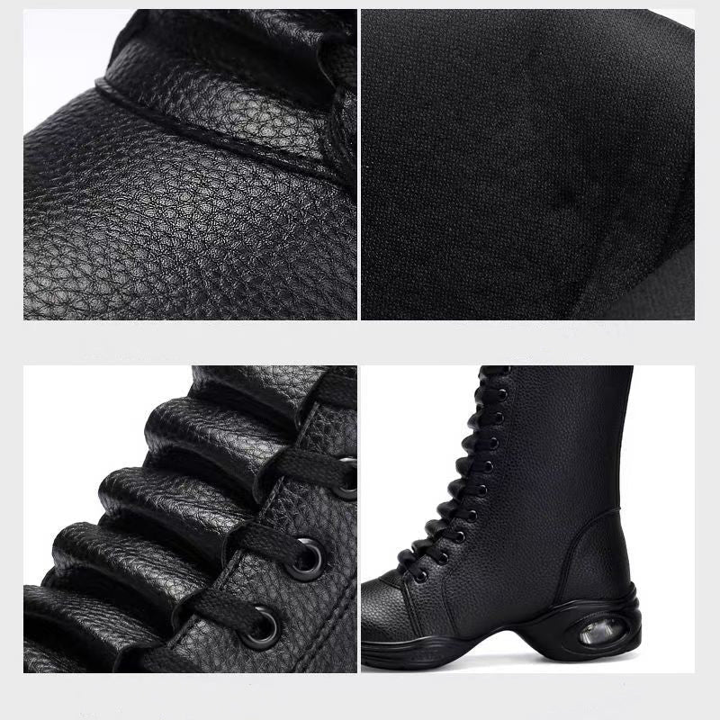 Women's Leatherette 4.5cm Heel Boots JazWith Lace-up Dance Boots Dance Shoes