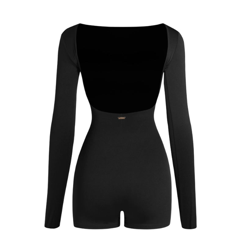 Women's Long Sleeve Backless Dance Tops Bodysuit LeotarPractice DanceWear