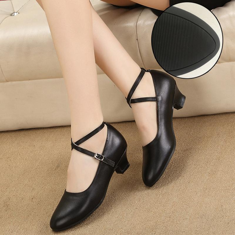 Women's Real Leather 3.5cm/5.5cm Heels Ballroom Dance Shoes Character Dance Shoes