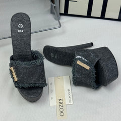 Low heel waterproof platform high heel shoes
