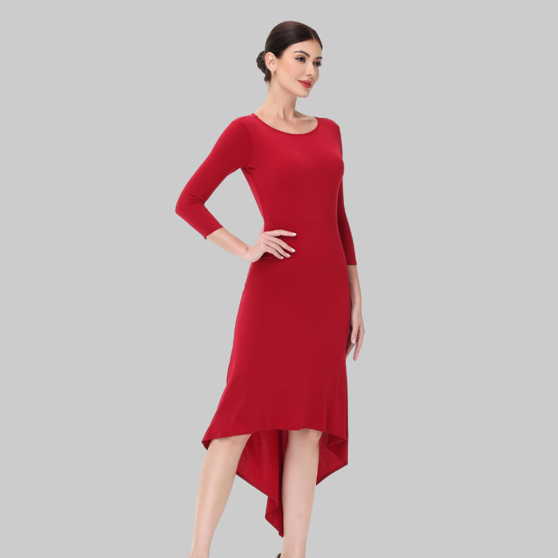 Customisable-Women's Red Dance Wear Dance Dress Performance Wear