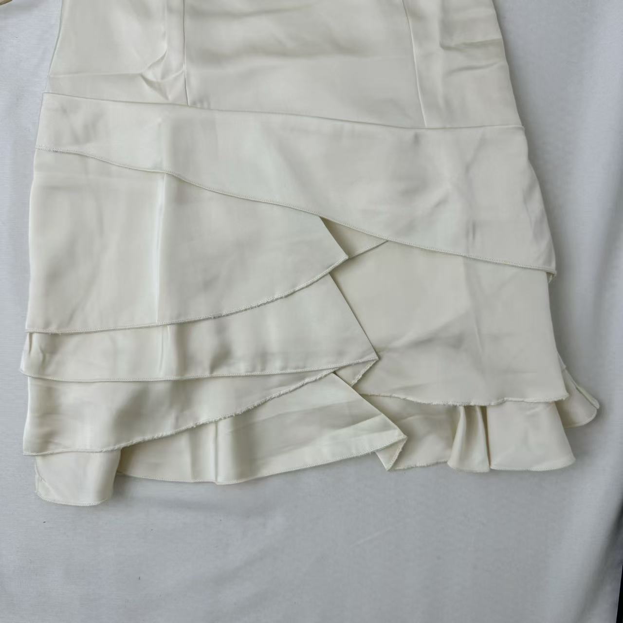 Lace-covered shawl-neck dress