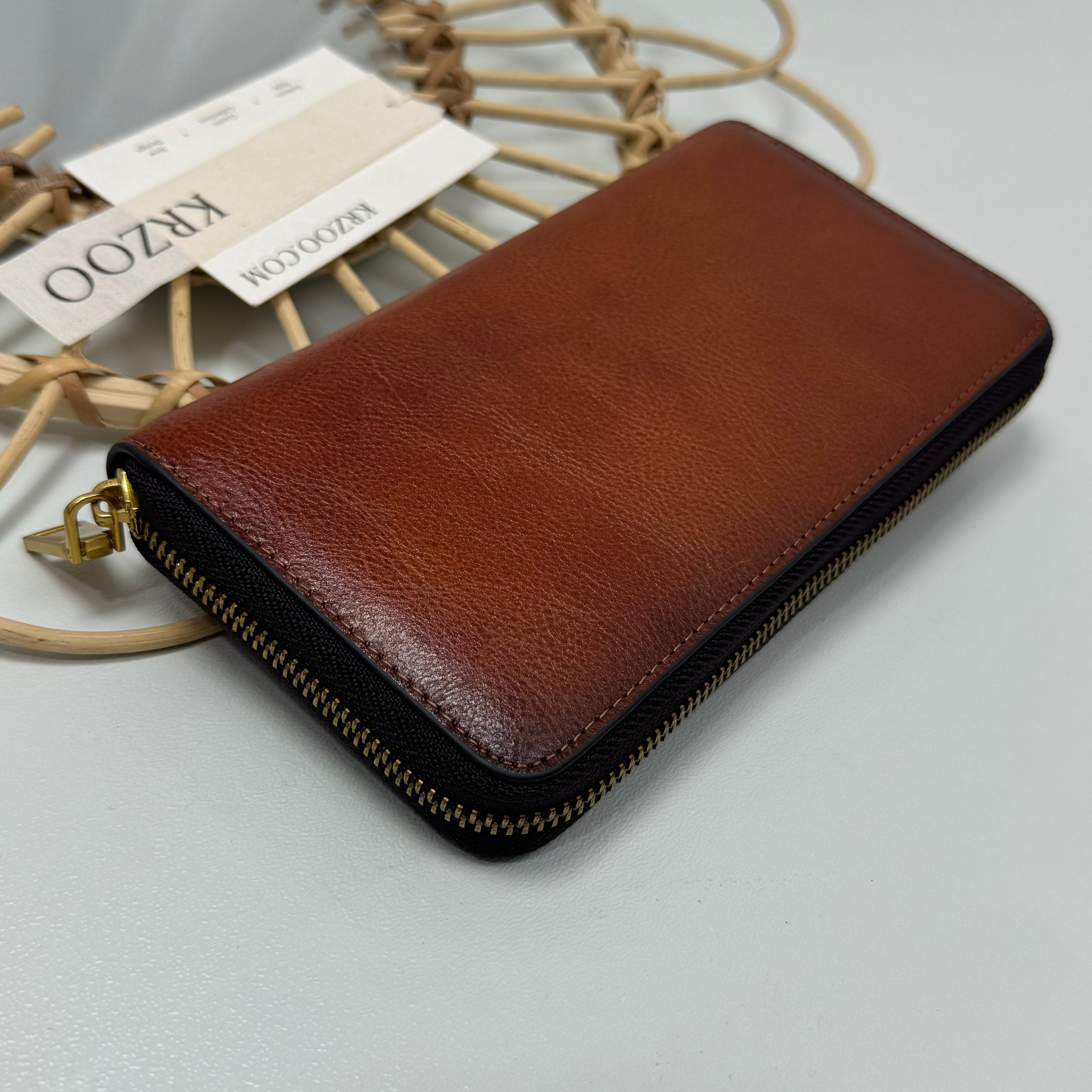Butterfly embossed leather wallet
