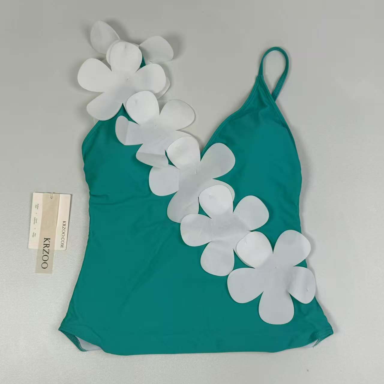 Flower-decorated swimming suit set
