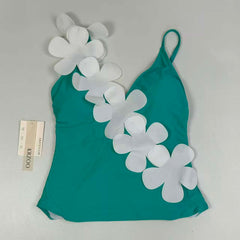 Flower-decorated swimming suit set