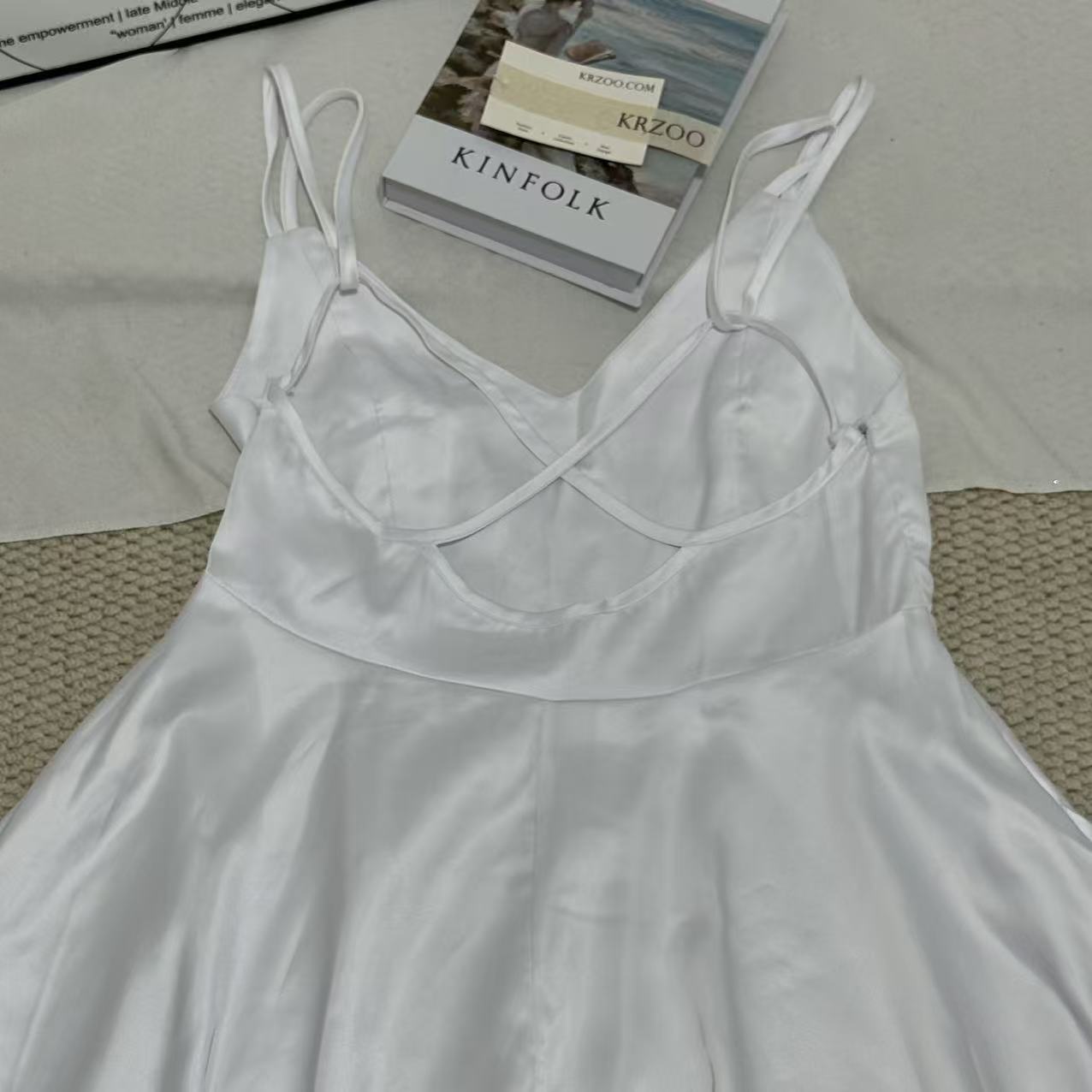 Satin Strappy Backless A-Line Nightgown