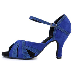 Women's Sequin Suede Leather 7.5cm Ballroom Dance Shoes/Latin Shoes