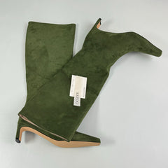 Round-toe low-heeled high boots