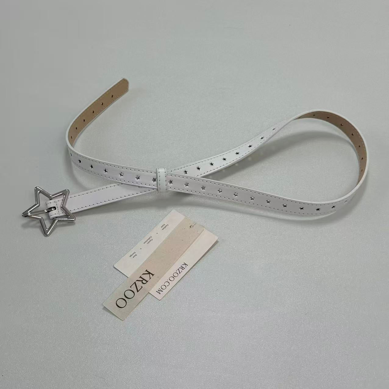 Pentagram alloy buckle star full-hole belt