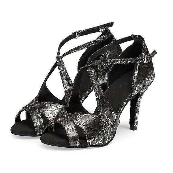 Women's Leatherette Customized Heel Latin Shoes Ballroom Dance Shoes