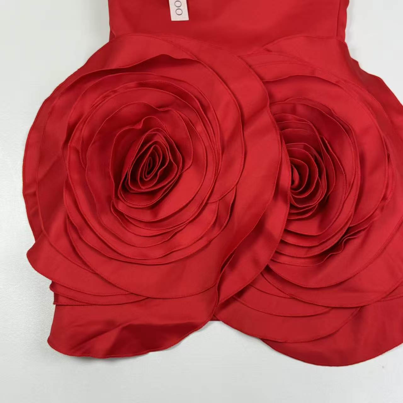 Strapless 3D three-dimensional floral dress